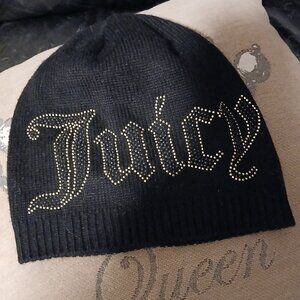 Juicy Couture Black Knit Bling Beanie Hat
